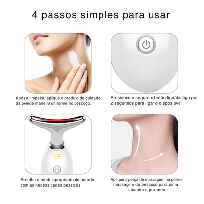 Massageador Facial LED Vibration Pro – Rejuvenesça, Tonifique e Redefina Seu Rosto em Minutos por Dia